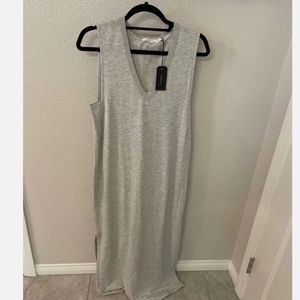 RAG & BONE Heather Grey Sleeveless Phoenix Vee Maxi Tank Dress Size M